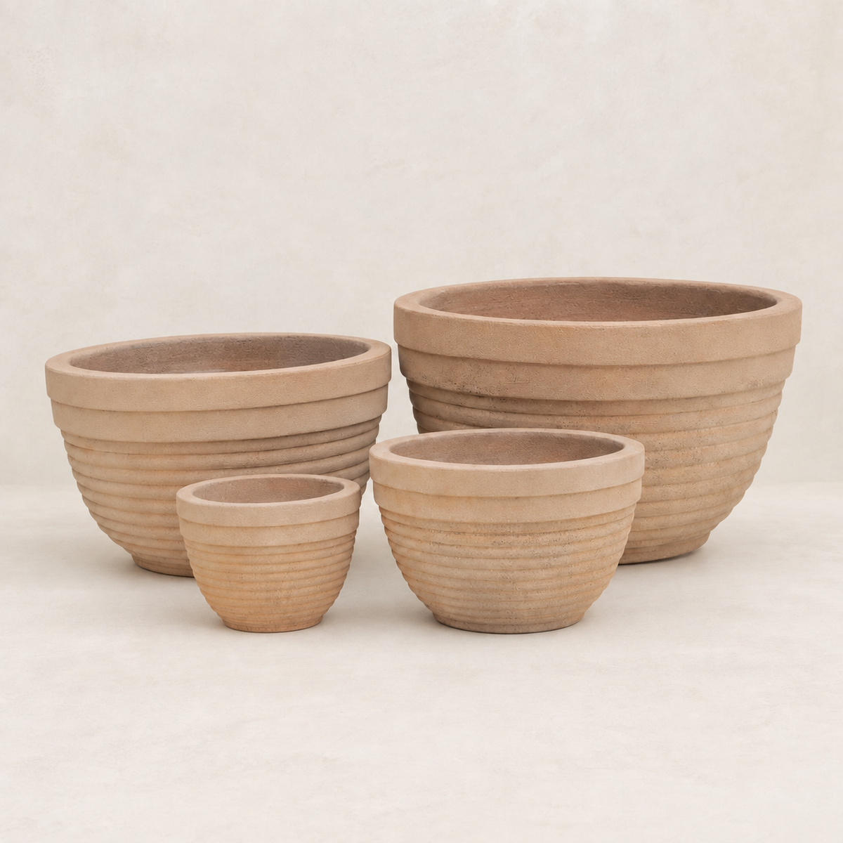 Maceta campana terracota envejecida con acabado antiguo, 4 tamaños - 24