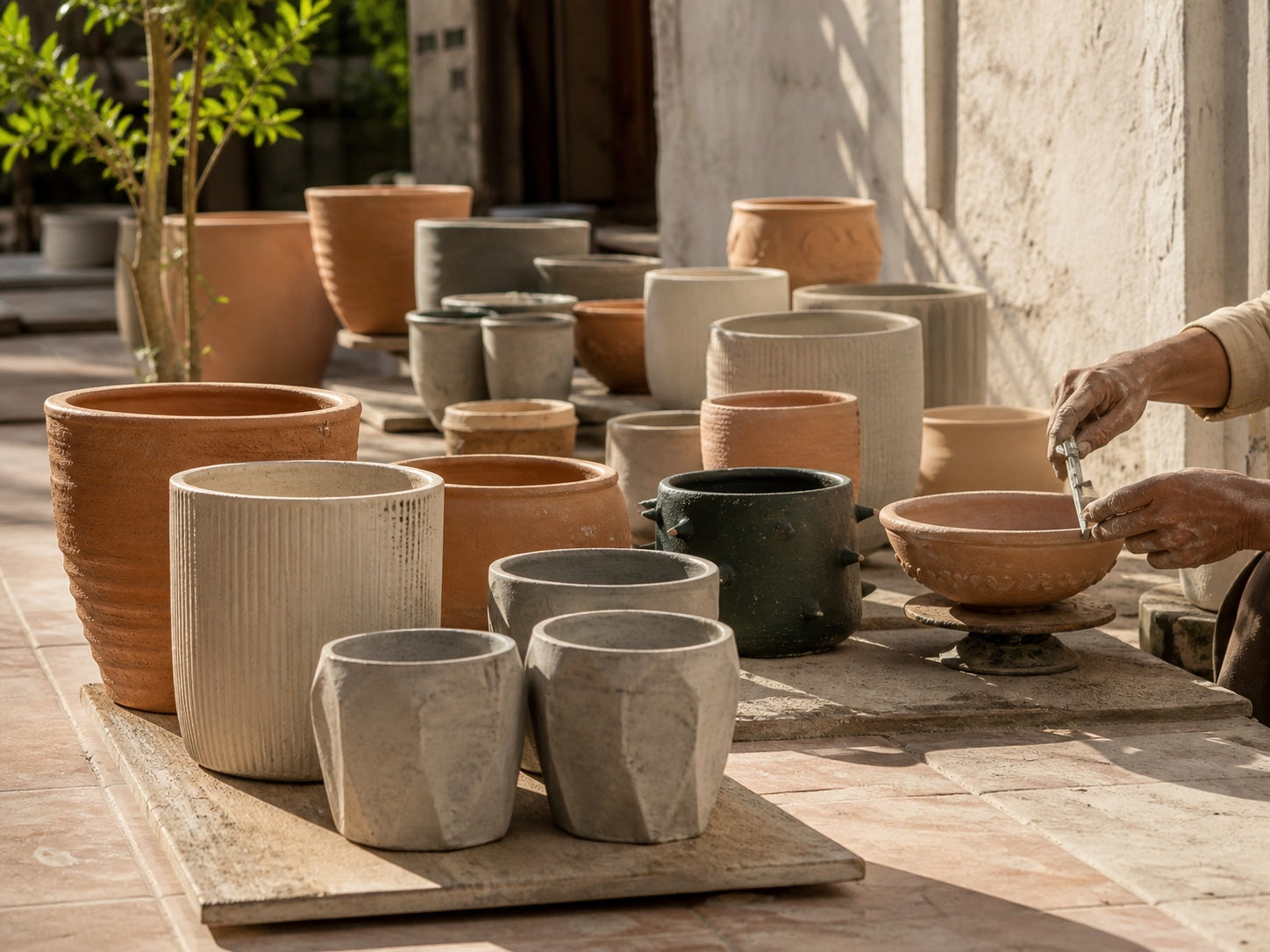 Alfarería artesanal - macetas de barro