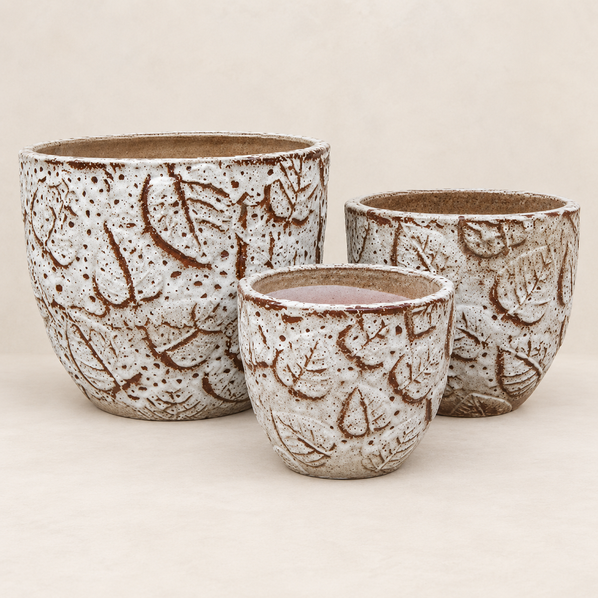 Set de 3 campanas de cerámica blanca, elegantes y versátiles