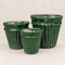 Set de 3 vasos redondos de cerámica para interior y exterior