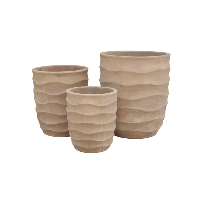 Vaso Alto Relieve Dibujo Ondas - 7