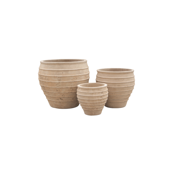 Tinaja Líneas En Terracota Envejecida - 41