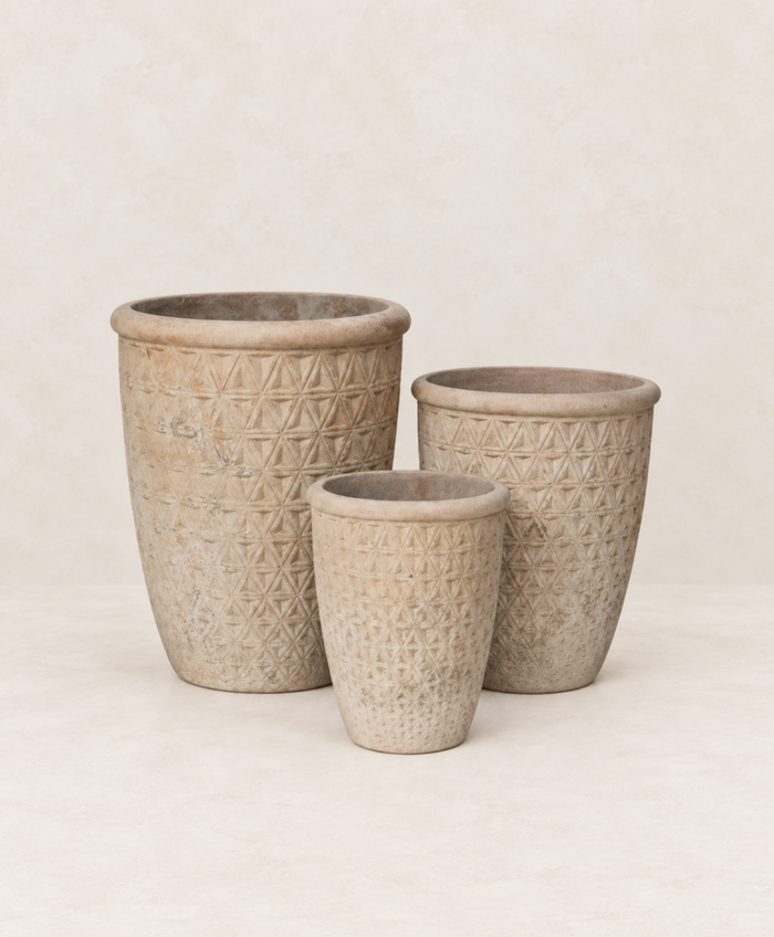 Maceta campana de terracota envejecida, colección antiguo en 3 tamaños - 58