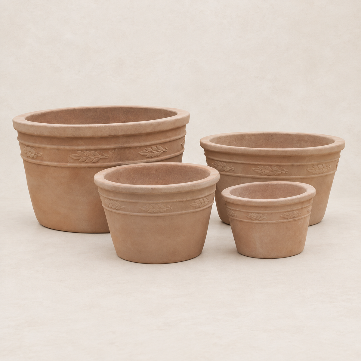 Set de 3 macetas vaso de terracota envejecida con aire antiguo y artesanal - 38