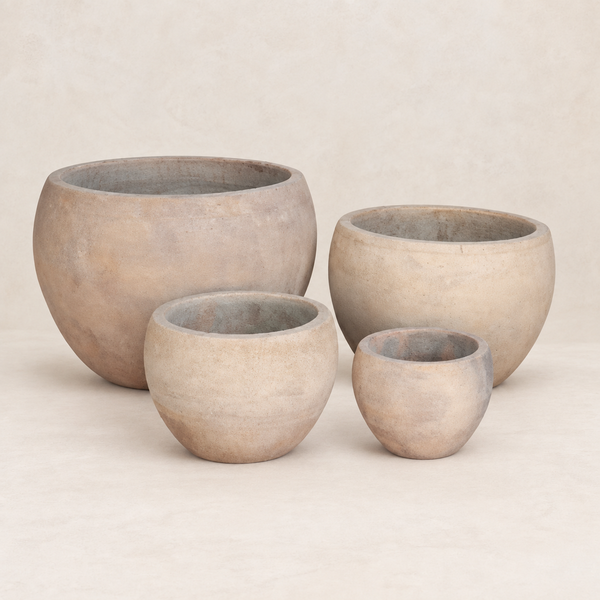 Maceta de terracota envejecida con acabado antiguo, set de 4 tamaños