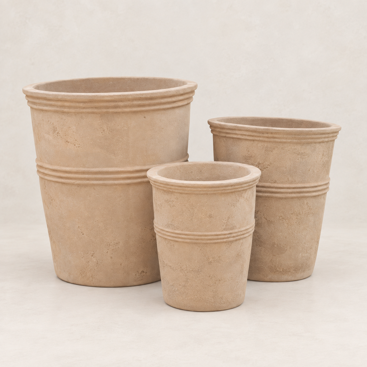 Set de 3 macetas vaso de terracota envejecida, gran formato, acabado antiguo - 27
