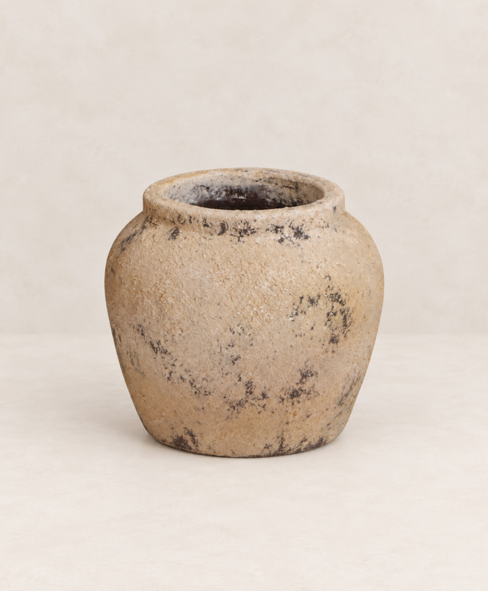 Tinaja de terracota pintada envejecida Ø20×17 cm