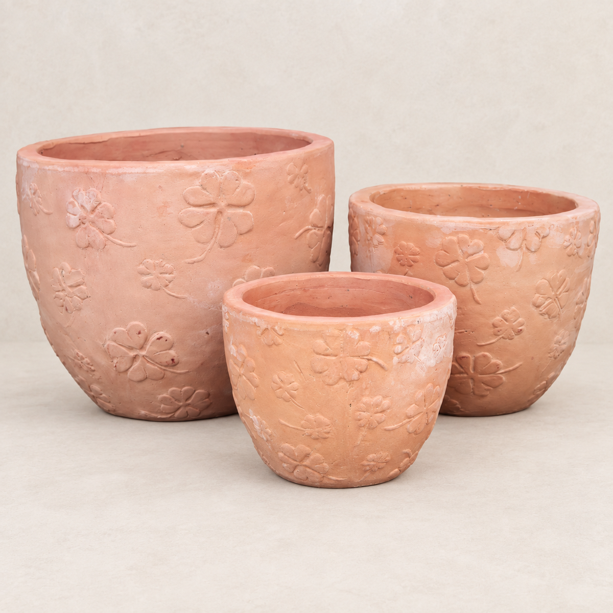 Set de 3 campanas de terracota, estética natural y versátil