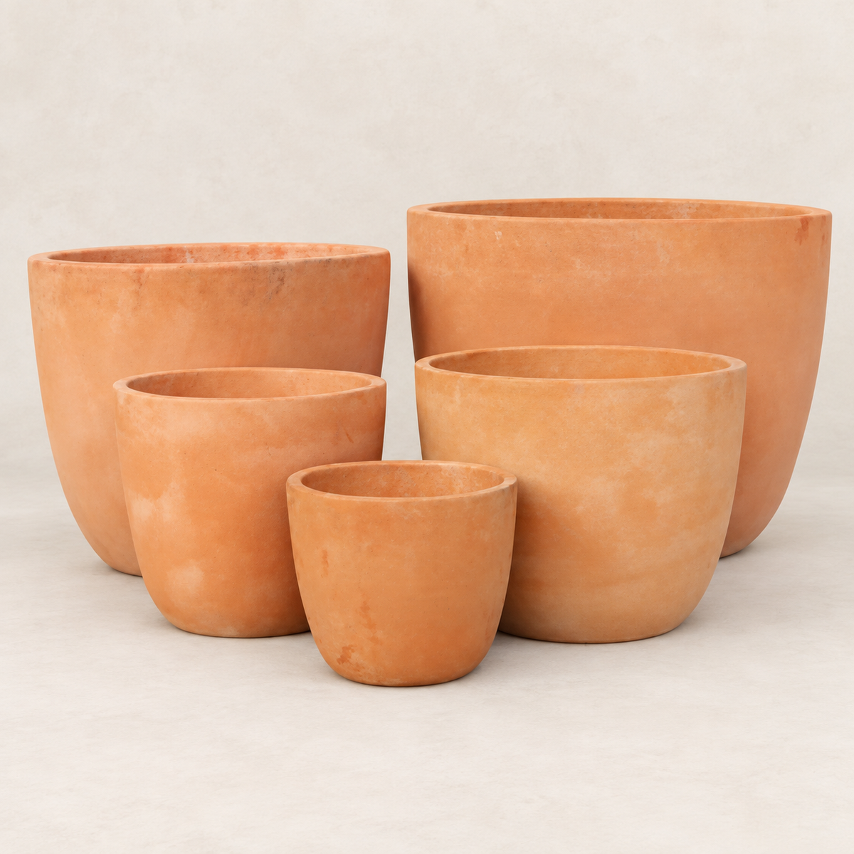 Set de 5 campanas de terracota, colección natural y armoniosa