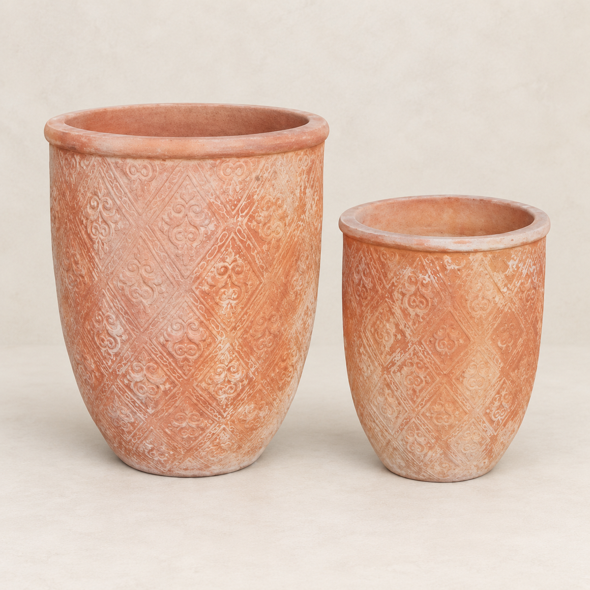 Set de 3 campanas altas XXL de terracota