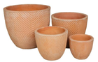 Set de 4 campanas redondas de terracota, tono natural cálido