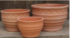 Set de 3 tinajas de terracota