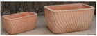 Set de 2 jardineras rectangulares de terracota
