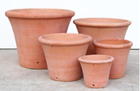 Set de 5 vasos de terracota, estilo natural
