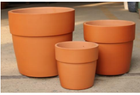 Set de 3 vasos de terracota, colección escalonada para plantas