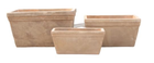 Set de 3 macetas de terracota envejecida, forma rectangular, acabado antiguo - 29