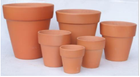 Set de 6 vasos de terracota, colección completa para exteriores