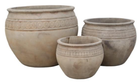 Set de 3 macetas campana de terracota envejecida, acabado antiguo - 35