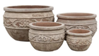 Set de 4 macetas de terracota envejecida con acabado antiguo artesanal 1 - 37