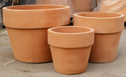 Set de 3 cubos altos alargados de terracota