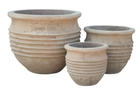 Maceta tinaja terracota envejecida con acabado antiguo artesanal. Set de 3. - 47
