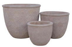 Maceta campana de terracota envejecida con acabado antiguo artesanal 2 - 60