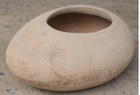 Jarrón bajo de terracota envejecida con acabado antiguo artesanal - 64