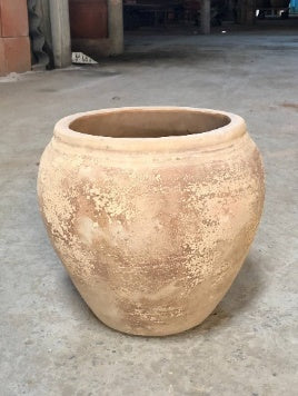 Set de macetas de terracota envejecida con acabado antiguo artesanal