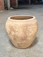 Set de macetas de terracota envejecida con acabado antiguo artesanal