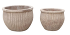 Caldero de terracota envejecida artesanal, set de 3 tamaños - 1