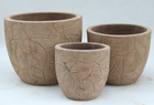 Set de 6 macetas de terracota envejecida con acabado antiguo artesanal